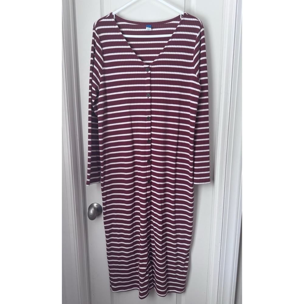 Old Navy Striped Button-Front Maxi Dress